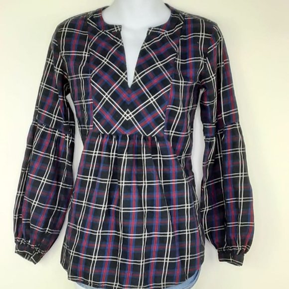LOFT Tops - 🔴10/$25 Ann Taylor LOFT Plaid Blouse XS NWOT